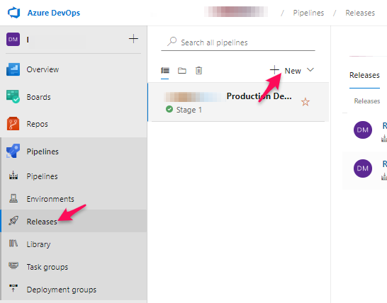Azure DevOps Release - New Release