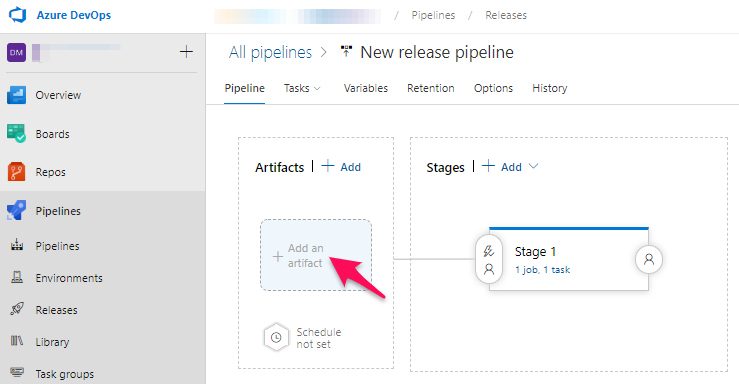 Azure DevOps Release - Add an artifact