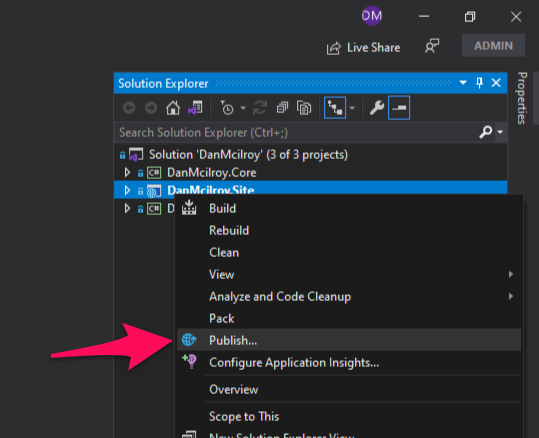 Visual Studio Project Publish