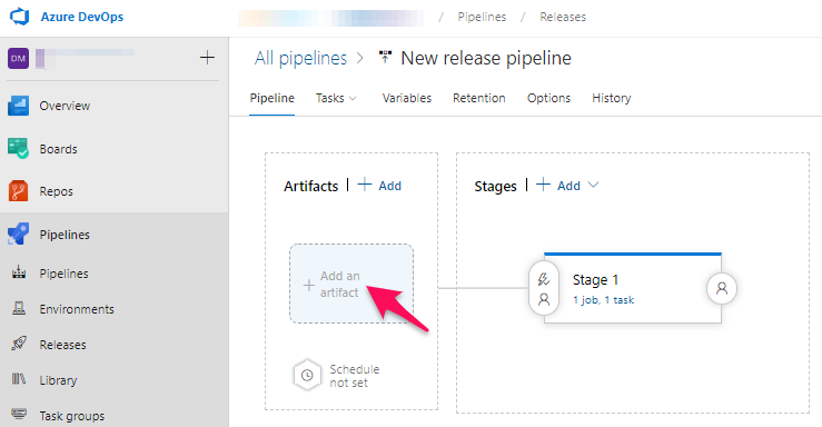 Azure DevOps Release Add an Artifact