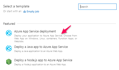 Azure DevOps Release Select a template
